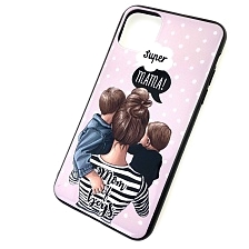 Чехол накладка для APPLE iPhone 11 Pro MAX 2019, силикон, рисунок super MAMA Mom of boys.