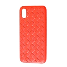 Чехол накладка для SAMSUNG Galaxy A01 Core (SM-A013F), силикон, плетение, цвет красный | РЕТРО 4