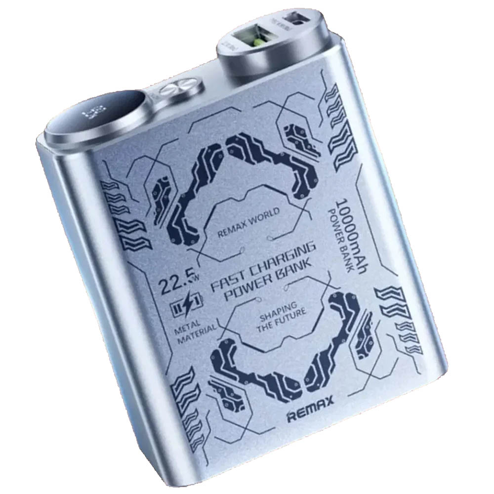 Внешний портативный аккумулятор, Power Bank REMAX RPP-97, 10000 mAh, быстрая зарядка 22.5W, цвет серебристый Внешний портативный аккумулятор, Power Bank REMAX RPP-97, 10000 mAh, быстрая зарядка 22.5W, цвет серебристый