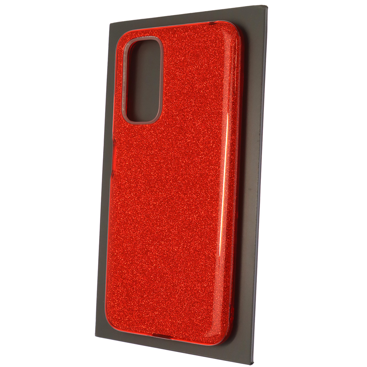 Чехол накладка SHINE для XIAOMI Redmi Note 11 4G, Redmi Note 11S, силикон, блестки, цвет красный