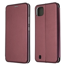 Чехол книжка STYLISH для Realme C20, экокожа, визитница, цвет бордовый Чехол книжка STYLISH для Realme C20, экокожа, визитница, цвет бордовый