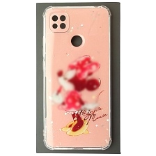 Чехол накладка для XIAOMI Redmi 9C, Redmi 10A, силикон, глянцевый, блестки, рисунок Мышка с помадой Чехол накладка для XIAOMI Redmi 9C, Redmi 10A, силикон, глянцевый, блестки, рисунок Мышка с помадой