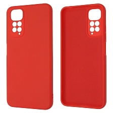 Чехол накладка для XIAOMI Redmi Note 11 4G, Redmi Note 11S, силикон, бархат, цвет красный