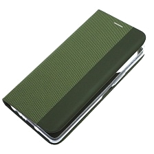 Чехол книжка MESH для TECNO Camon 19, Camon 19 Pro, текстиль, силикон, бархат, визитница, цвет зеленый