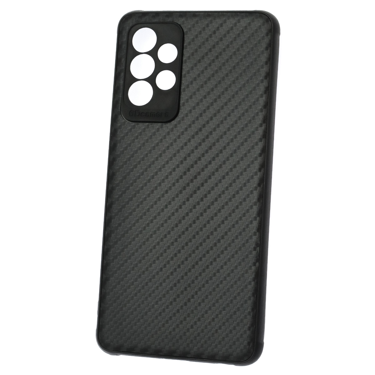 Чехол накладка для SAMSUNG Galaxy A52 (SM-A525), силикон, карбон, цвет черный