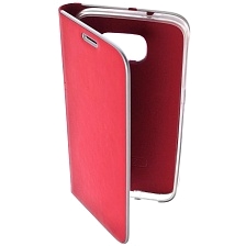 Чехол книжка для SAMSUNG Galaxy S7 (SM-G930), визитница, цвет красный