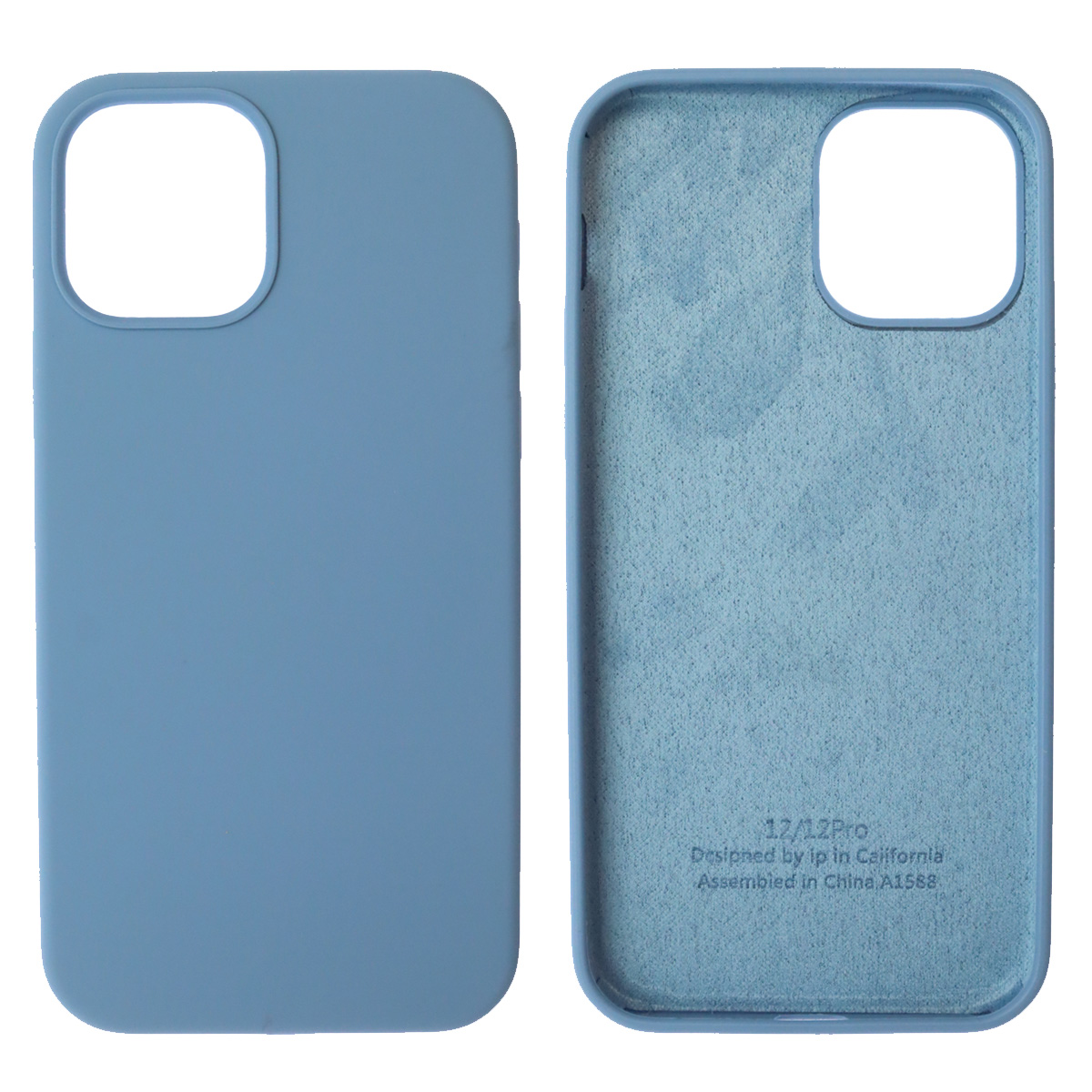 Чехол накладка Silicon Case для APPLE iPhone 12, iPhone 12 Pro, силикон, бархат, цвет васильковый