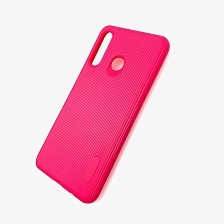 Чехол накладка Cherry для HUAWEI P30 Lite, Nova 4E 2019, силикон, полоски, цвет малиновый.