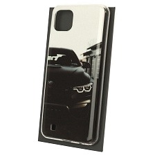 Чехол накладка для Realme C20, силикон, рисунок черный BMW