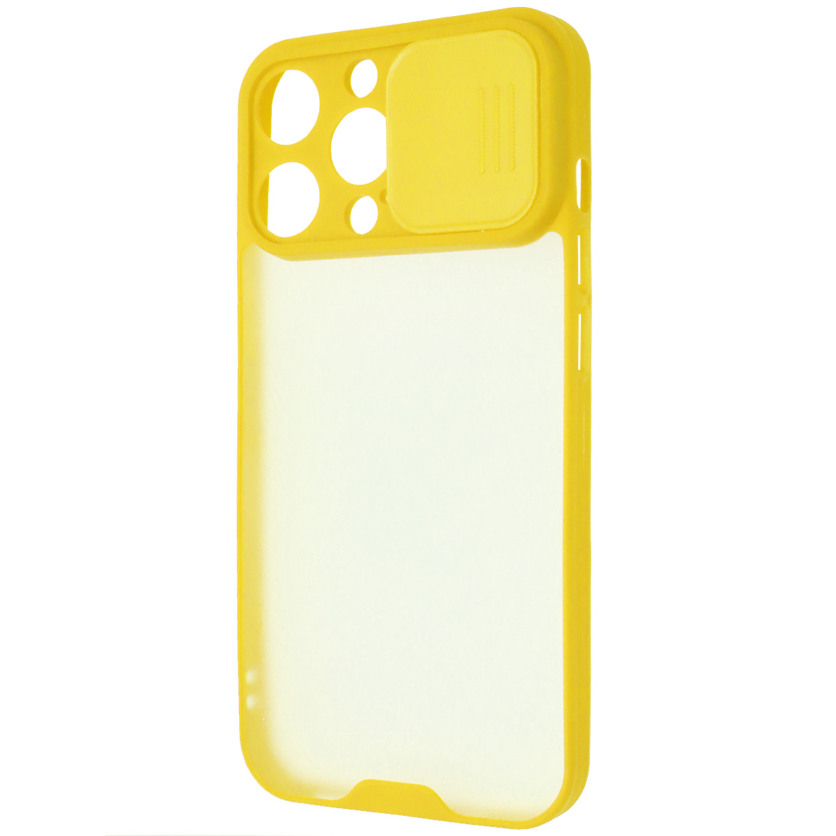 Чехол накладка LIFE TIME для APPLE iPhone 13 Pro (6.1), силикон, пластик, матовый, со шторкой для защиты задней камеры, цвет окантовки желтый