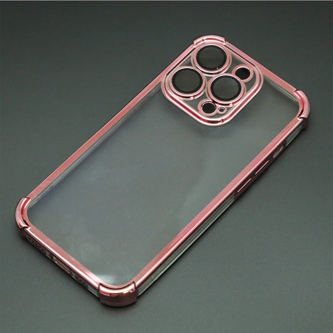 Чехол накладка для APPLE iPhone 14 Pro, силикон, защита камеры, цвет окантовки розовый