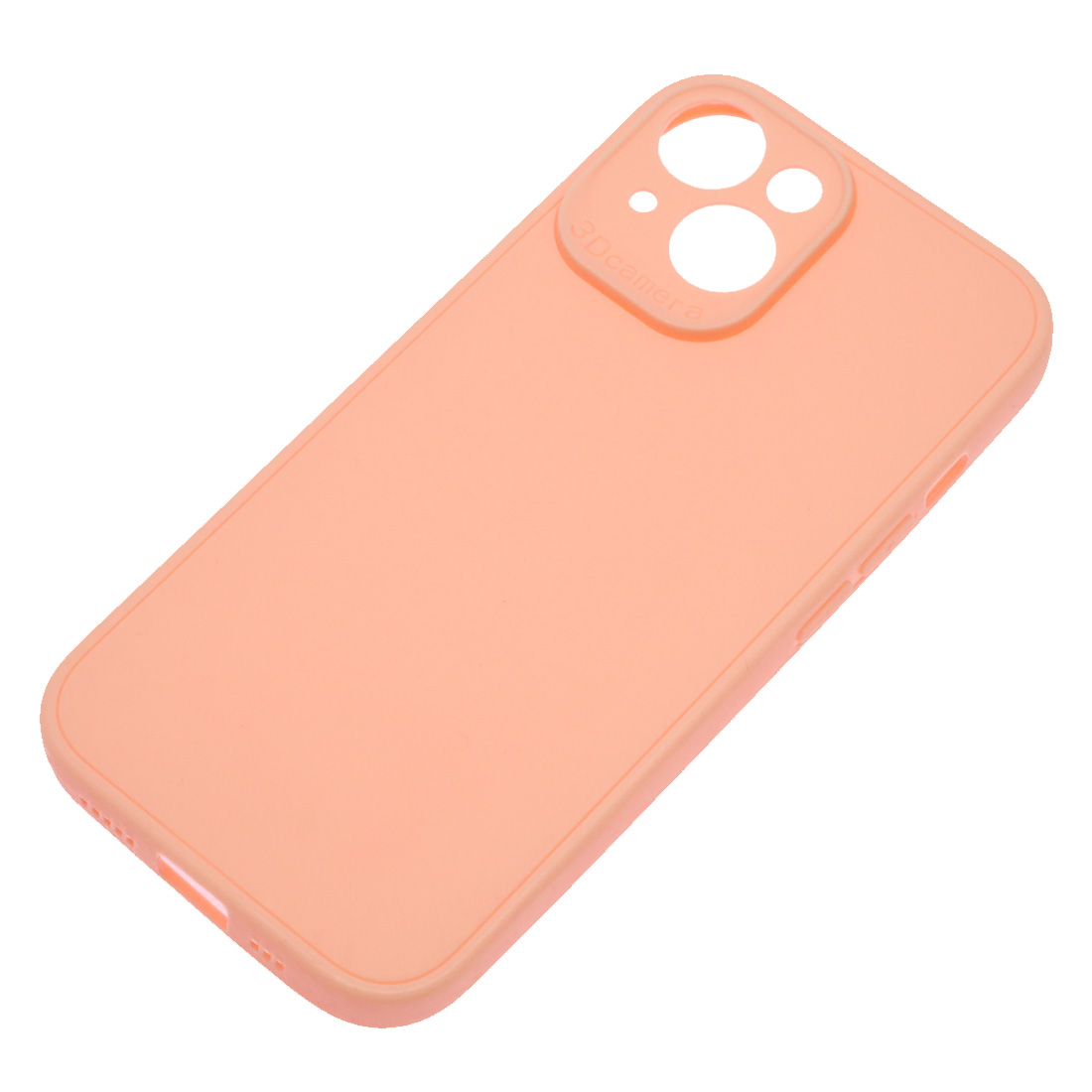 Чехол накладка для APPLE iPhone 15, защита камеры, силикон, матовый, цвет персиковый