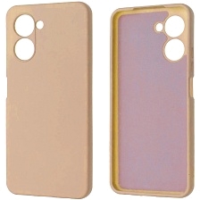 Чехол накладка NANO для Realme C33, силикон, бархат, цвет розовый песок