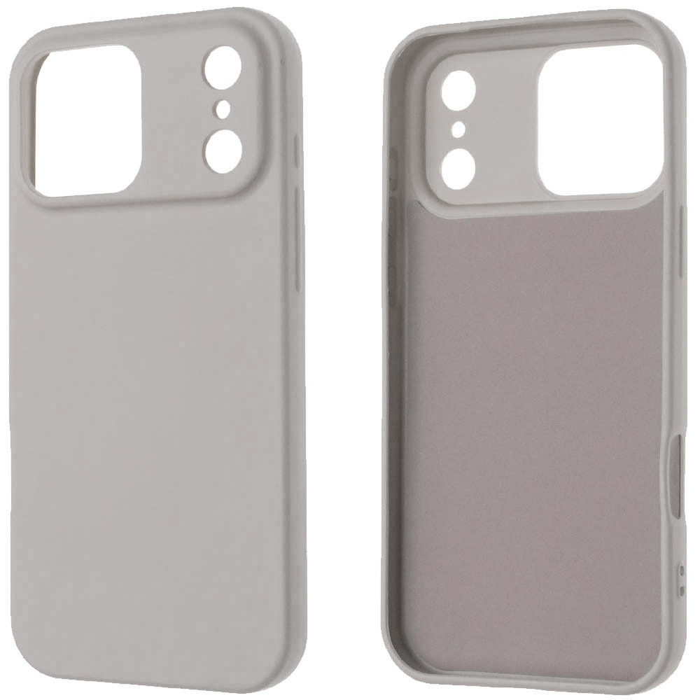 Чехол накладка Silicone Case для APPLE iPhone 17 Pro Max, силикон, бархат, цвет светло серый