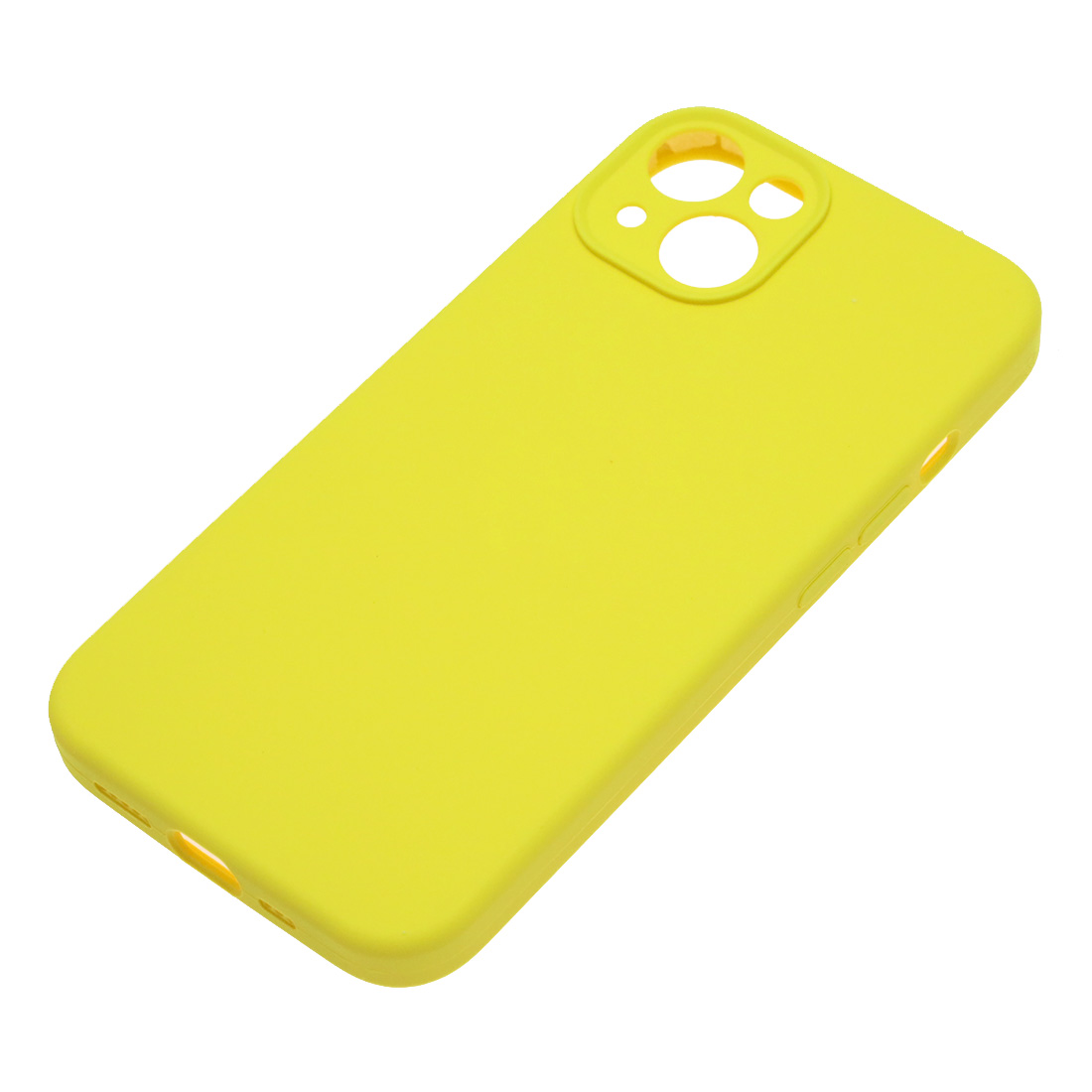 Чехол накладка Silicone Case для APPLE iPhone 13, L-ogo, защита камеры, силикон, бархат, цвет желтый