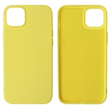 Чехол накладка NANO для APPLE iPhone 14 Plus, силикон, бархат, цвет желтый