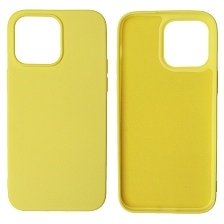 Чехол накладка NANO для APPLE iPhone 14 Pro Max, силикон, бархат, цвет желтый