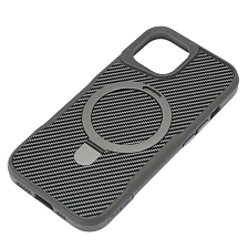 Чехол накладка Sky Armor с поддержкой MagSafe для APPLE iPhone 15, подставка, карбон, цвет серый Чехол накладка Sky Armor с поддержкой MagSafe для APPLE iPhone 15, подставка, карбон, цвет серый