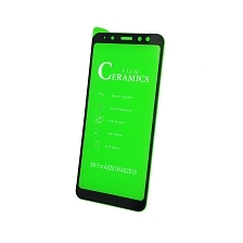 Защитное стекло 9H Ceramics для SAMSUNG Galaxy A5 2018 (SM-A530F), A8 2018 (SM-A530FZKDSER), цвет окантовки черный.