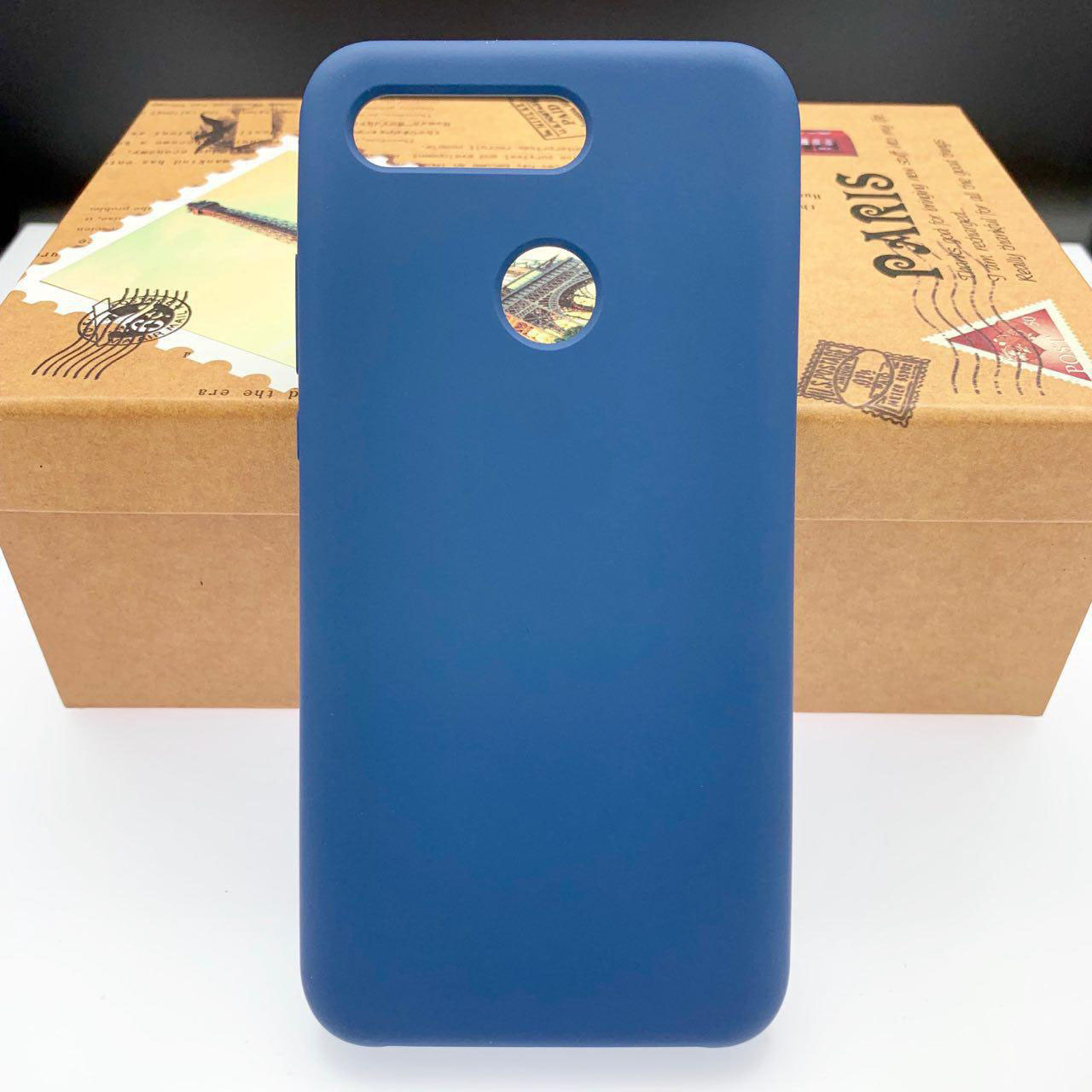 Чехол накладка Silicon Cover для HUAWEI Honor V20, View 20, силикон, бархат, цвет темно синий