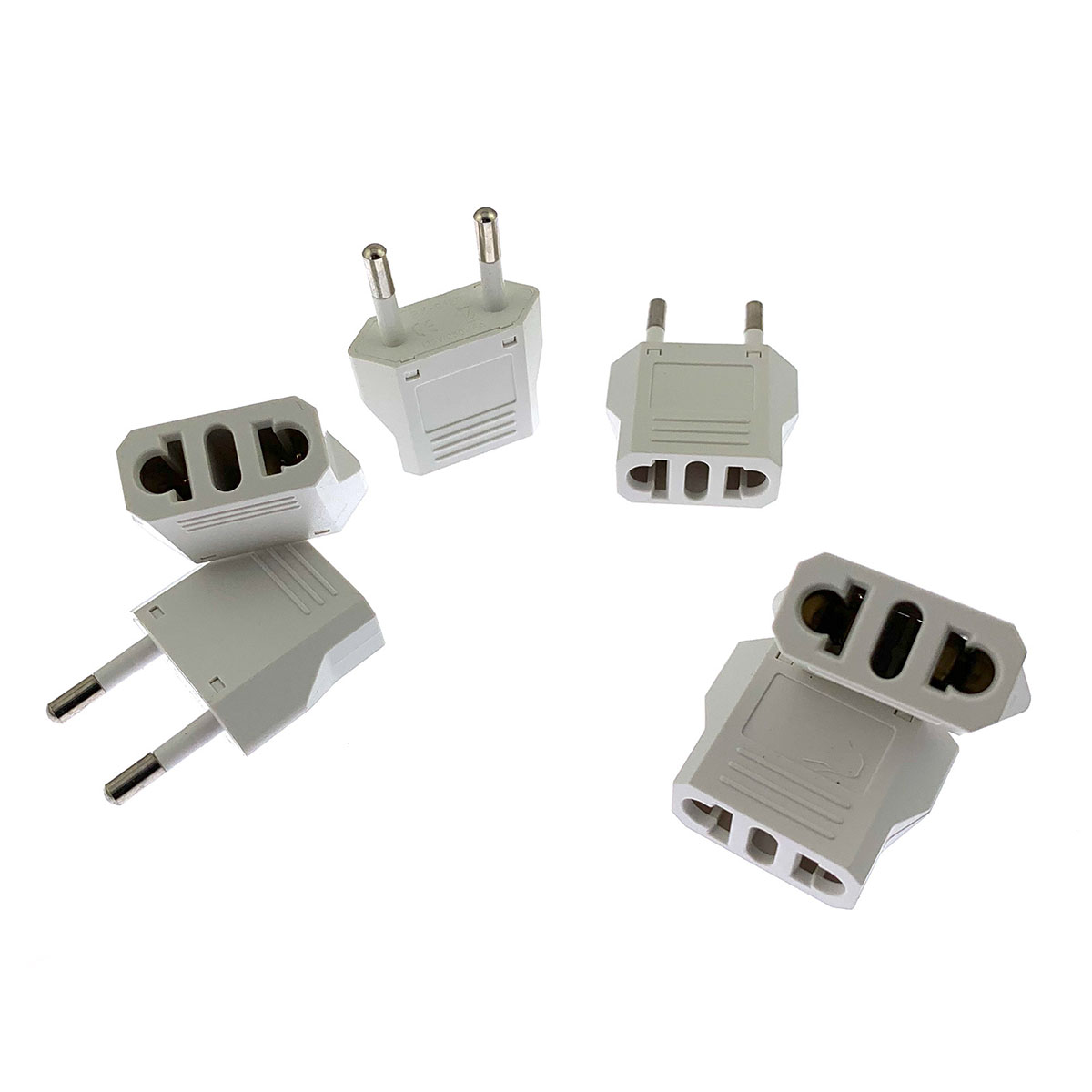 Переходник, адаптер на китайскую вилку (плоские контакты) BX-9120, цвет белый