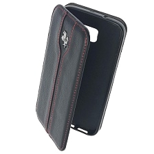Чехол книжка Ferrari для SAMSUNG Galaxy S7 (SM-G930), экокожа, цвет черный