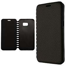Чехол книжка для SAMSUNG Galaxy S6 Edge Plus (SM-G928F), экокожа, на магните, цвет черный.