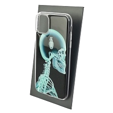 Чехол накладка для APPLE iPhone 11, силикон, глянцевый, рисунок Скелет рентген