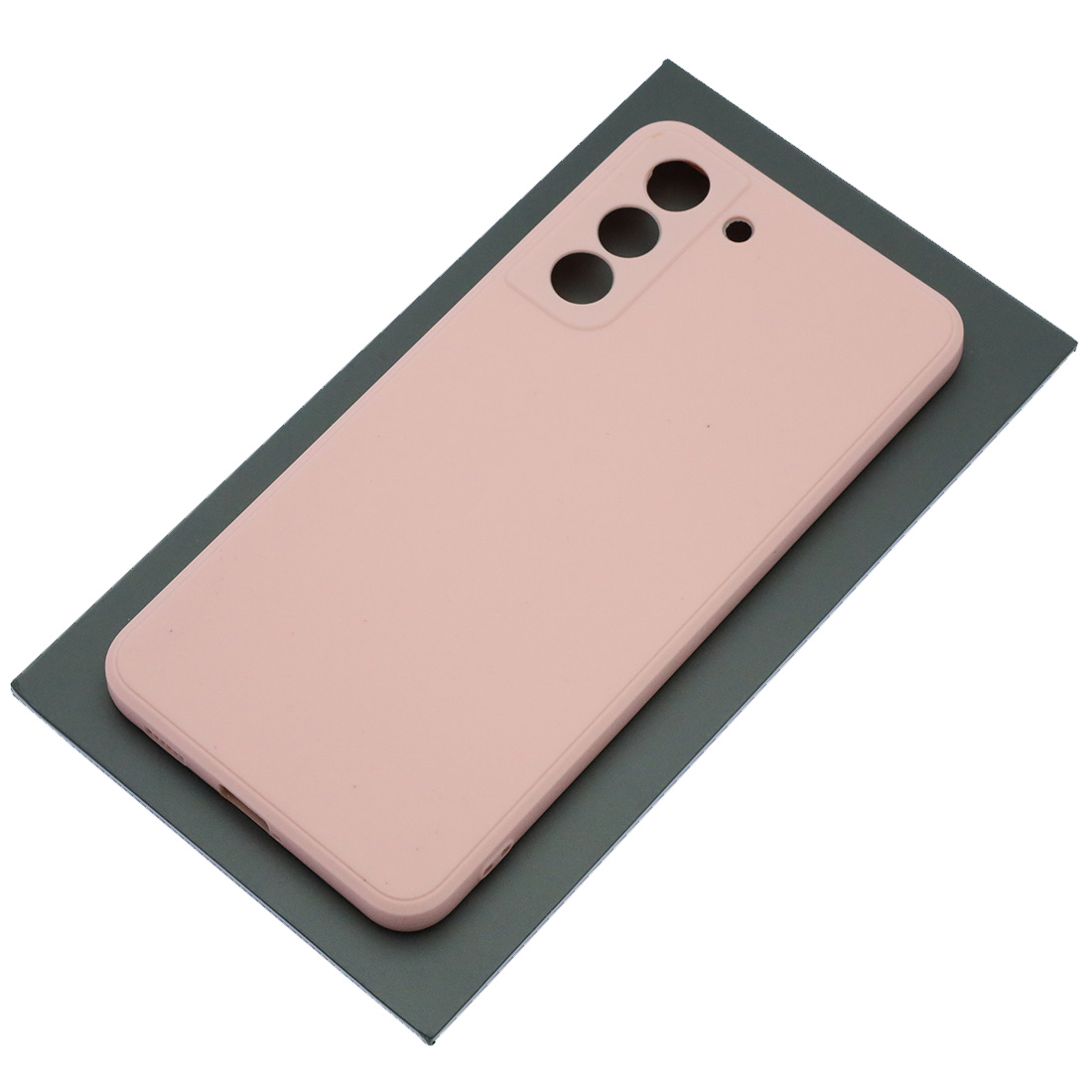 Чехол накладка для SAMSUNG Galaxy S21 FE, силикон, бархат, цвет розовый песок