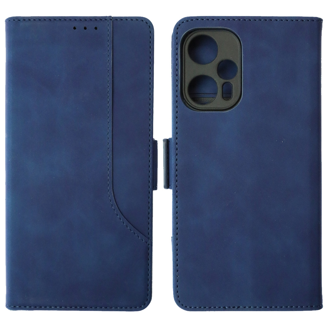 Чехол книжка NICE для XIAOMI POCO F5, защита камеры, экокожа, визитница, цвет темно синий
