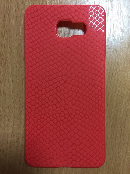 Чехол накладка для SAMSUNG Galaxy A7 2016 (SM-A710), силикон, рисунок черепица, цвет красный