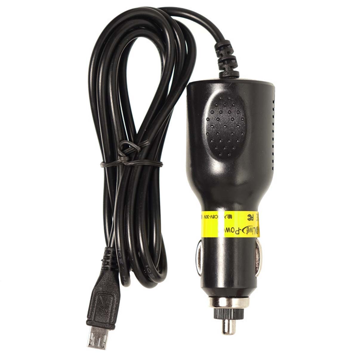 АЗУ (Автомобильное зарядное устройство) LP4 с кабелем Micro USB, 2А, длина 3.5 метра, цвет черный