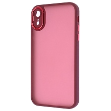 Чехол накладка KING для APPLE iPhone XR, силикон, пластик, защита камеры, цвет окантовки бордовый Чехол накладка KING для APPLE iPhone XR, силикон, пластик, защита камеры, цвет окантовки бордовый
