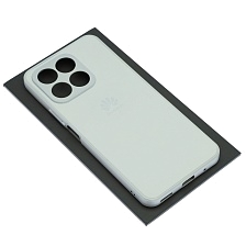 Чехол накладка для Honor X8a, защита камеры, силикон, пластик, цвет бело серебристый