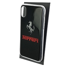 Чехол накладка для APPLE iPhone X, iPhone XS, силикон, глянцевый, рисунок Знак Ferrari