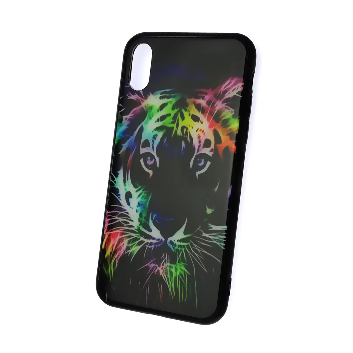 Чехол накладка для APPLE iPhone X, силикон, рисунок Разноцветный тигр. Чехол накладка для APPLE iPhone X, силикон, рисунок Разноцветный тигр.