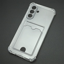 Чехол накладка CARD CASE для SAMSUNG Galaxy A36 5G, Galaxy A56 5G, защита камеры, усиленные края, отдел для карт, цвет прозрачный