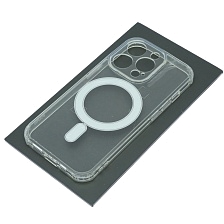 Чехол накладка с поддержкой MagSafe для APPLE iPhone 14 Pro, защита камеры, силикон, цвет прозрачный Чехол накладка с поддержкой MagSafe для APPLE iPhone 14 Pro, защита камеры, силикон, цвет прозрачный