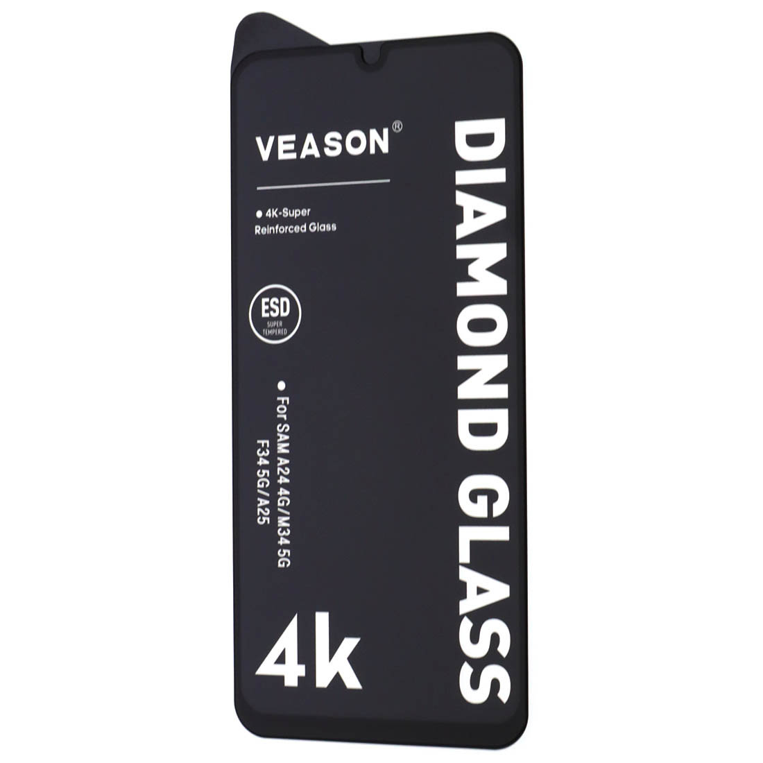 Защитное стекло VEASON Diamond Glass для SAMSUNG Galaxy A24, M34 5G, A25, цвет окантовки черный