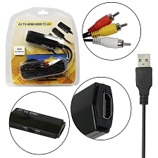 Конвертер H74 AV (3RCA) на HDMI, 1.8 м, цвет черный