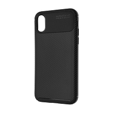 Чехол накладка AUTO FOCUS UE для APPLE iPhone X, iPhone XS, силикон, матовый, цвет черный.