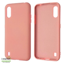 Чехол накладка Silicon Cover для SAMSUNG Galaxy M01 (SM-M015), силикон, бархат, цвет розовый