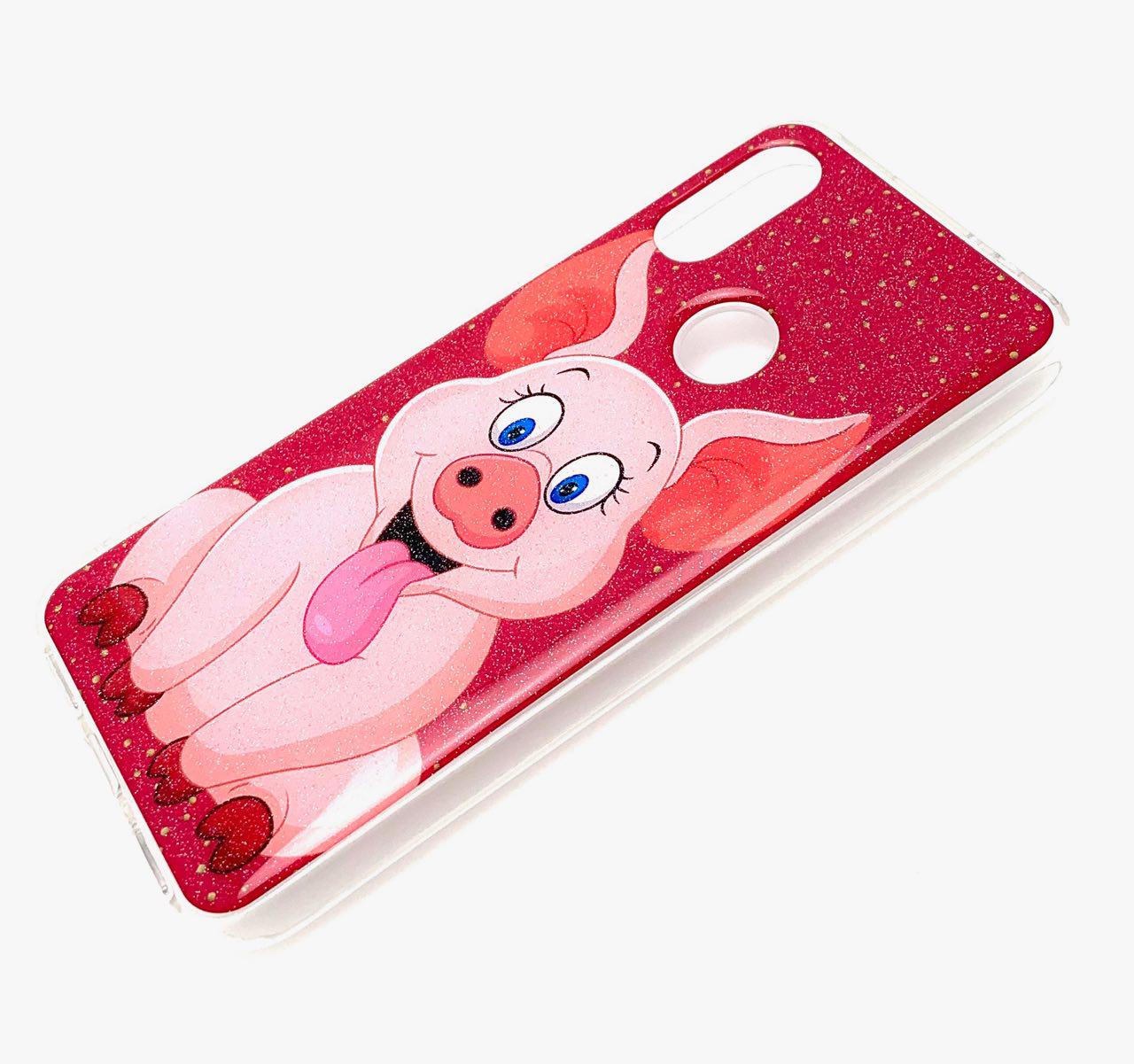 Чехол накладка для XIAOMI REDMI 7, силикон, рисунок розовая свинья.