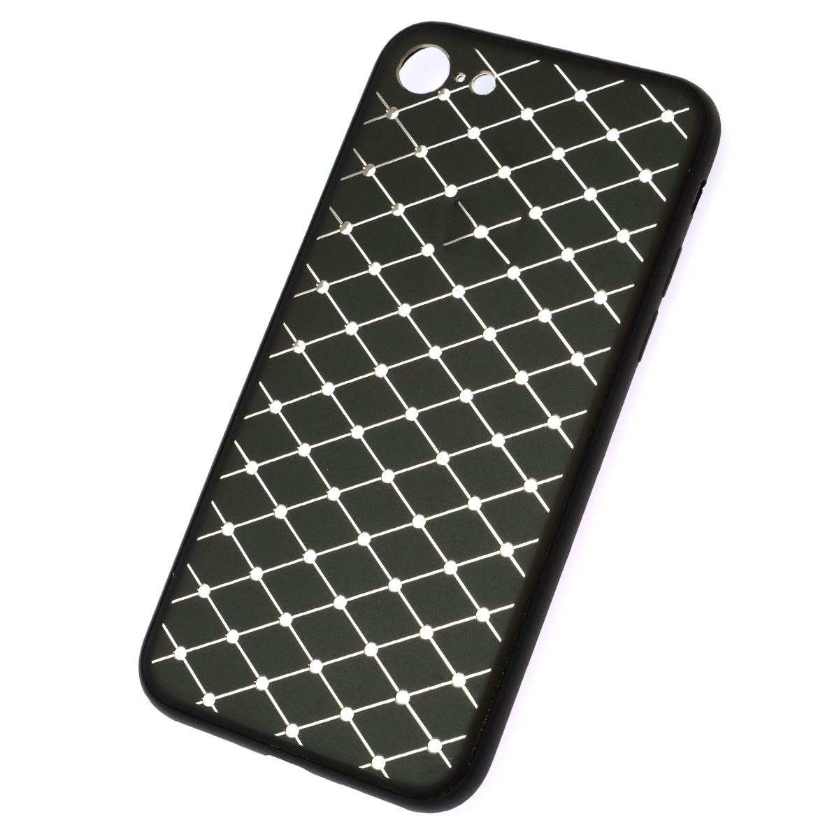 Чехол накладка для APPLE iPhone 7, iPhone 8, силикон, металл, цвет черный