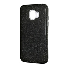 Чехол накладка Shine для SAMSUNG Galaxy J2 Pro 2018 (SM-J250), силикон, блестки, цвет черный