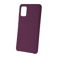 Чехол накладка Silicon Cover для SAMSUNG Galaxy A41 (SM-A415), силикон, бархат, цвет баклажан.