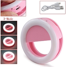 Led вспышка для селфи Selfie Ring Light RK-14 цвет розовый.