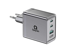 СЗУ (Сетевое зарядное устройство) QAYAN QHC-168, PD65W, 2 USB Type C, 1 USB, цвет черный СЗУ (Сетевое зарядное устройство) QAYAN QHC-168, PD65W, 2 USB Type C, 1 USB, цвет черный