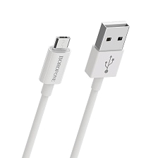 Кабель BOROFONE BX22 Bloom Micro USB, 2.4А, длина 1 метр, силикон, цвет белый