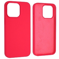 Чехол накладка Silicon Case для APPLE iPhone 15 Pro Max (6.7"), силикон, бархат, цвет фуксия